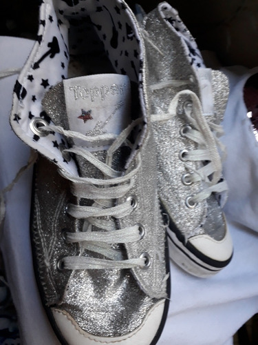 Zapatillas Topper Rock Talle 32 Plateada Brillante
