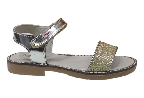 Sandalias Marcel Cuero Doradas Strass Abrojo 27/40 Blancas