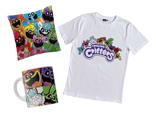 Remera Smiling Critters Combo Con Taza Almohada