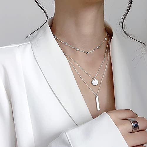 Daochong S925 Collar Con Colgante De Cadena Larga Triple Mul