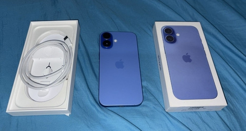 Apple Iphone 16 (128 Gb) - Ultramarino 100 De Pila Sim Fisic Azul (Usado)
