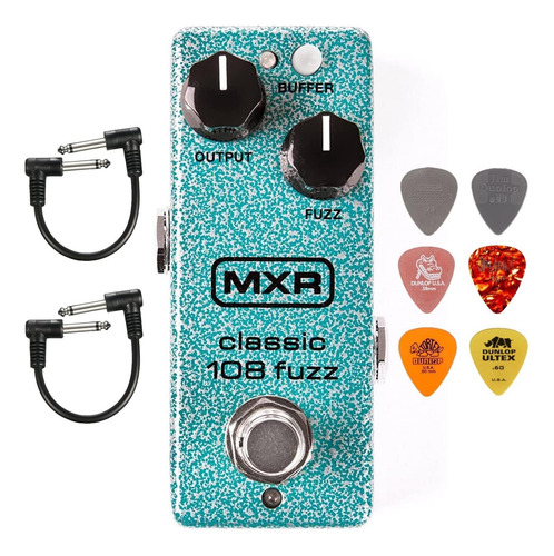 Mxr M296 Classic 108 Fuzz Mini Effects Pedal Bundle Con 2 Ca