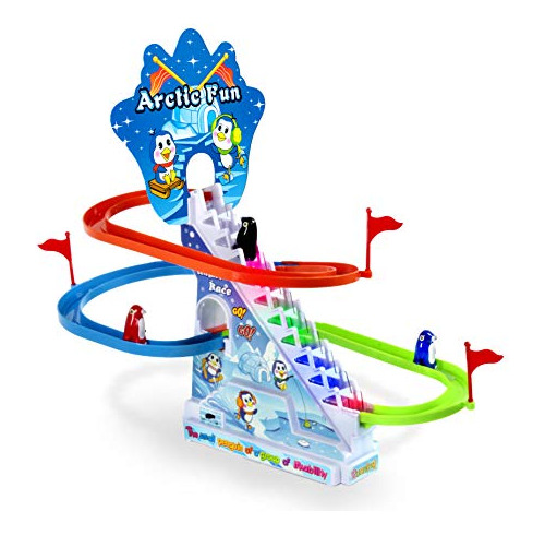 Haktoys Arctic Fun Playful Penguin Race Set Con Luces Interm