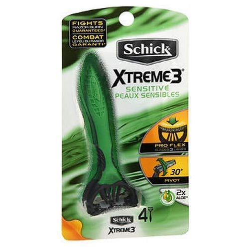 Schick Xtreme 3 Sensible Peaux Sensibles Razors 4 Ea (paquet