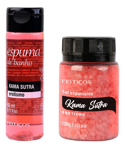 Kit Espuma E Sais De Banho Kama Sutra Erotismo Relaxante