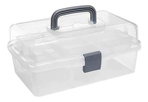 Caja De Almacenamiento De Plástico Transparente De 2 Niveles