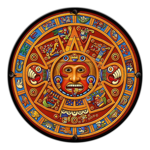 #822 - Cuadro Decorativo - Sol Azteca México Retro No Chapa