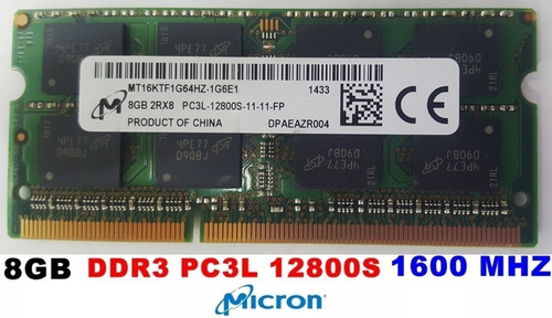 Memoria Micron 8gb Note Ddr3l Dell Asus Samsung Lenovo Acer