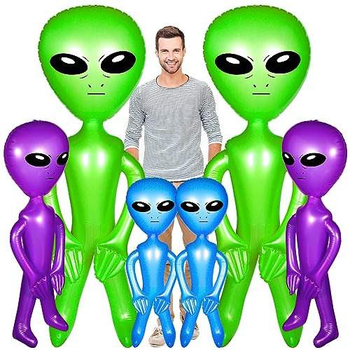 Pack De Aliens De Colores Inflables Para Fiesta De Halloween