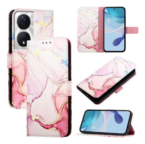 Funda For Honor X7b 5g/4g Pu De Cuero Kickstand Cartera De
