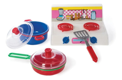 Juego Cocina Infantil Juguete Con Olla Sarten Petit Gourmet