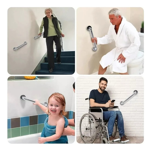 Pack 3 Barras De Apoyo Agarradera Para Baño Y Ducha