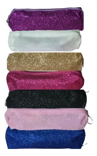 Cartuchera Estuche Glitter Varios Colores