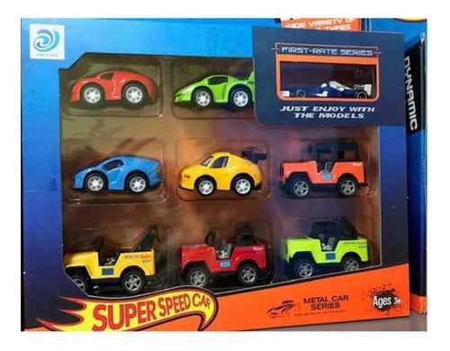 Set De 9 Carritos De  Metal - Juguete Para Niños