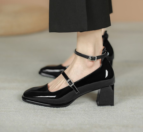 Zapatos Piel Pintada Mujer Calzado Con Superficie Brillante