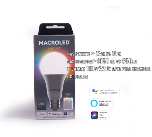 Imagen 4 de 10 de Ampolleta Wifi 12w Smart Inteligente Mas Potente! / Bascotel