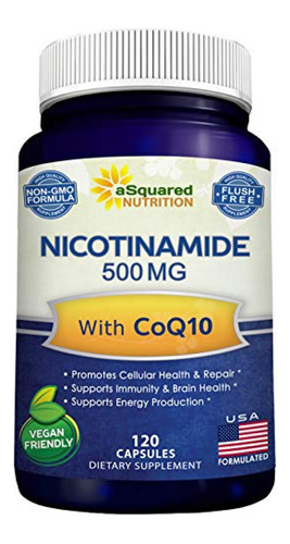 Nicotinamida Con Coq10 - Vitamina B3 500 Mg - Coenzima Q10 E