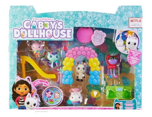 Gabby's Dollhouse, Set Figuras Fiesta Cumpleaños Pandy Paws