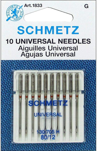 Schmetz Tamaño Universal De La Aguja 80/12 10pc