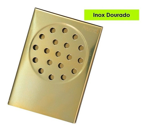 Ralo Pratic Inteligente Para Box De Banheiro Dourado 10x14cm