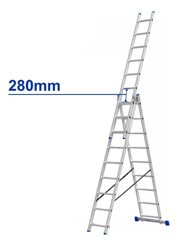 Escalera Extensible 3 Secc X 9 Escalones Wadfow Wld6539