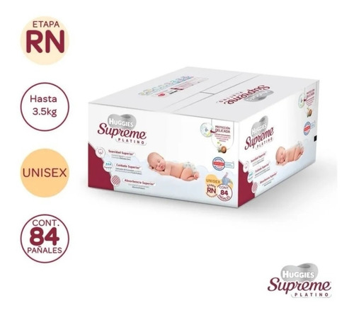 Pañales Recien Nacido Huggies Supreme Platino 84 Pzas