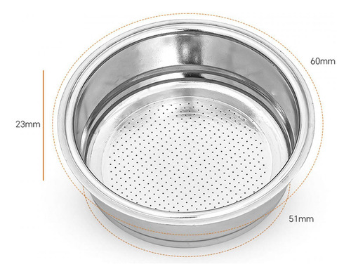 Filtro De Café De Acero Inoxidable, Taza De 51mm X 23mm