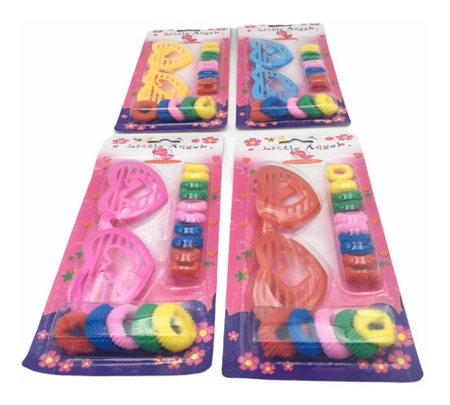 Colitas De Pelo + Anteojo Juguete Niñas Diversion 16 Piezas