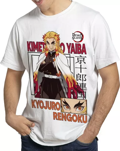 Camiseta Demon Slayer Rengoku - Hashira do fogo Bordada - Escorrega o Preço