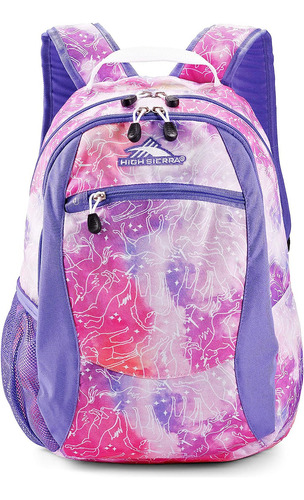 Mochila Escolar High Sierra Con Puerto Usb Color Rosa