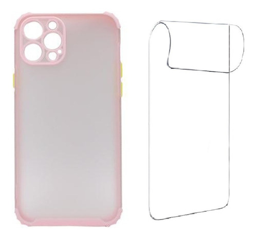 Carcasa Para iPhone 12 Pro Tpu Color + Lamina De Hidrogel