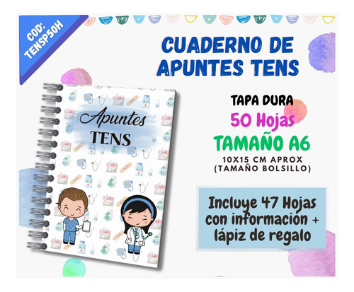 Cuaderno / Agenda / Apuntes / Tens / A6 (bolsillo) 50h
