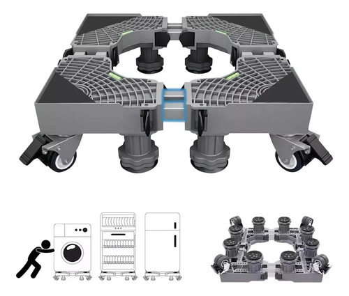 Base Móvil Y Ajustable Para Lavadora Y Refrigerador