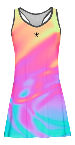 Imagem 5 de 6 de Vestido Beach Tennis C/ Shorts Colorido Rosa Beachwear