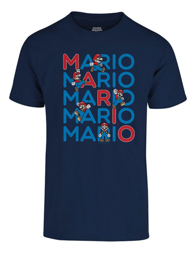 Playera De Hombre Mario Bros X5 Original Nintendo Algodón
