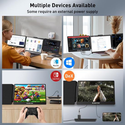 Maxfree S2 Monitor Triple Para Computadora Portátil, Extenso