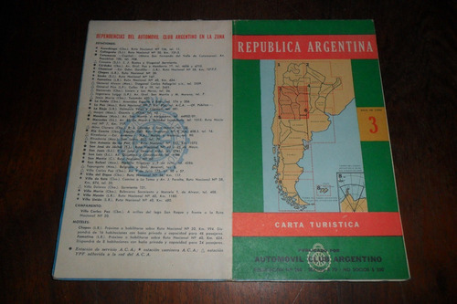 Mapa Plano Carta Turistica 1970 Automovil Club Fiat Nº 3