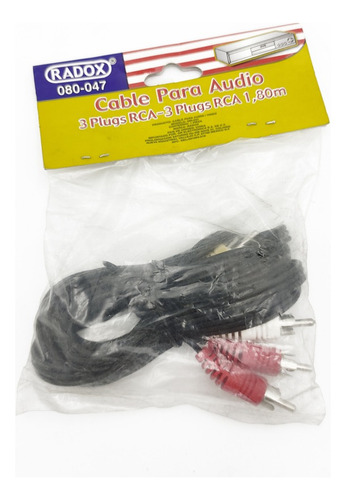 Cable 3 Plug Rca/3 Plug Rca De Audio Y Video Radox-047