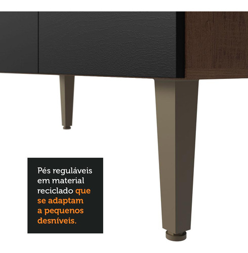 Cocina Integral Completa Modular Madesa Gourmet 235cm Mn Color Marrón/Negro