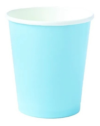 Vasos De Cartón Celeste 9oz 8 Unidades