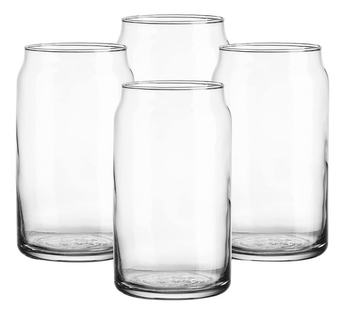 Juego De Vasos De Vidrio Con Forma De Lata De 4 Piezas, Lata