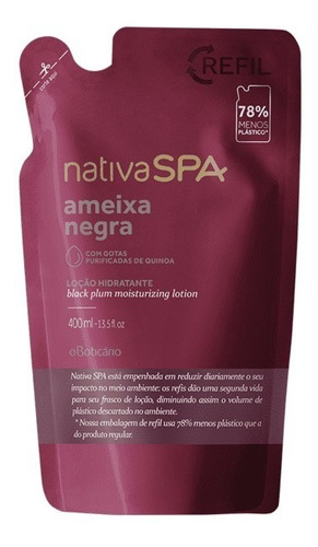 Refil Hidratante Ameixa Negra Nativa Spa 400ml - O Boticário