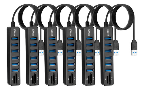 Pack 6 Hub 6 Puertos Usb 3.0 Adaptador Lector Tarjeta Sd 