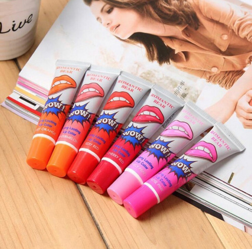 Labial Líquido Romantic Bear Indeleble Tinta Coreana 15gr Cor Laranja Doce