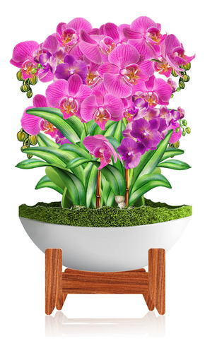 Tarjeta Arreglo Floral 3d Orquideas Mariposa