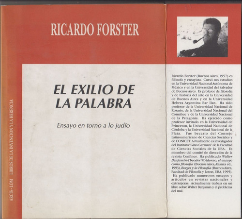 El Exilio De La Palabra Ricardo Forster En Torno A Lo Judio 