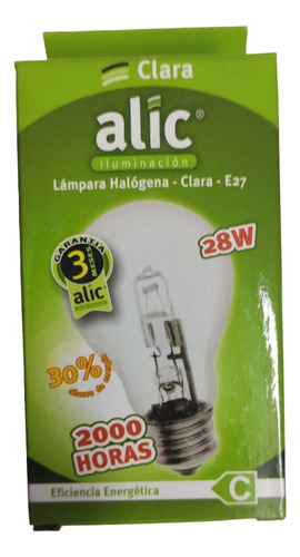 Lámpara Halogena Alic Clara 28w E27 Pack X 4u