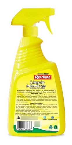 Imagen 2 de 8 de Limpia Interiores Tapizado Auto Tela Pana Vinilos Revigal