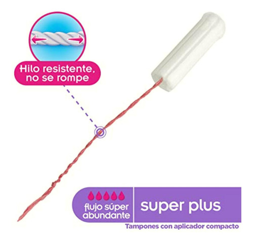 Saba Saba Tampón Con Aplicador Compacto; Absorción Súper