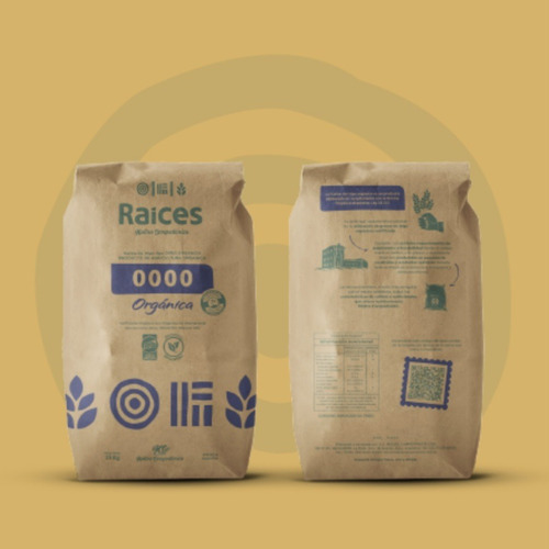 Harina Orgánica Raices 0000 H4 Molino Campodonico X 25kg